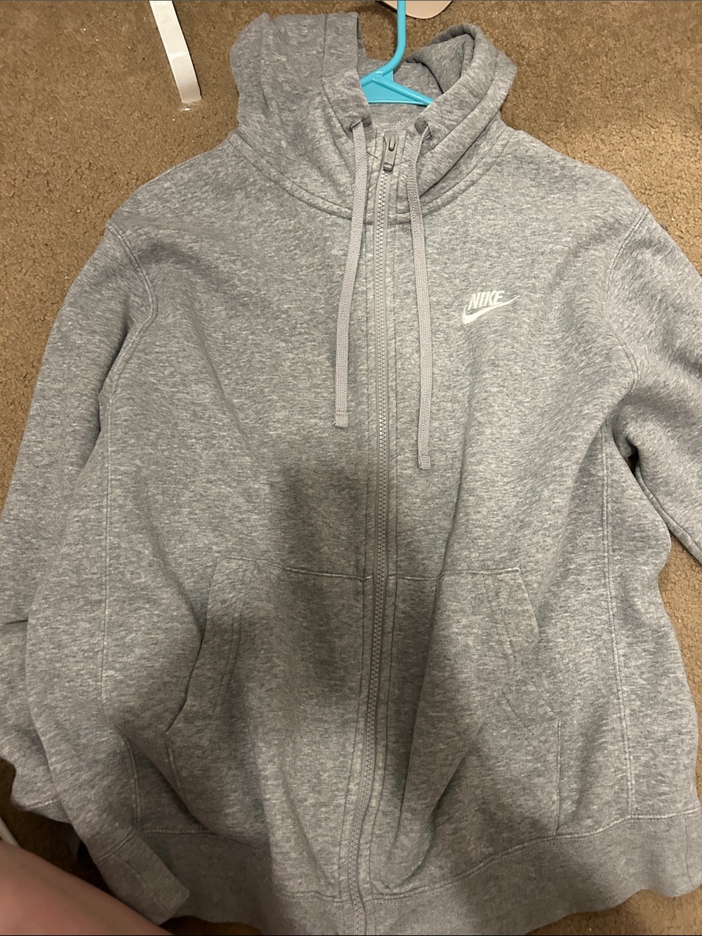 Nike Light Gray Full-Zip Hoodie
